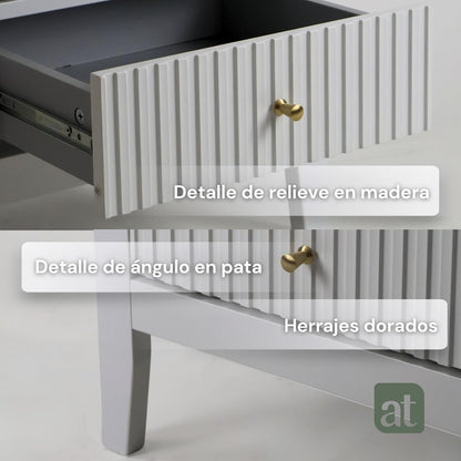 Buró Odette blanco 2 cajones y 1 repisa