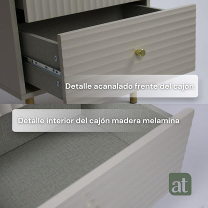 Buró 2 cajones para recámara minimalista - Gris