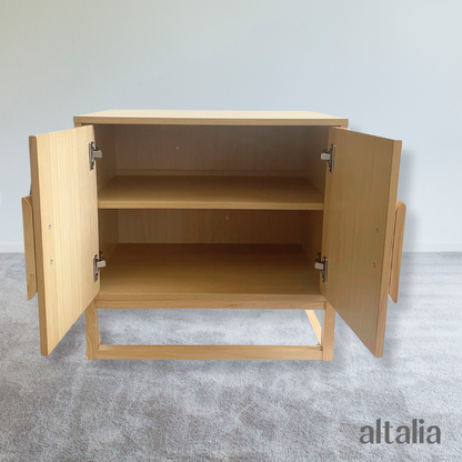 Buró para Recámara de Madera Minimalista Moderno (Natural) con 2 puertas