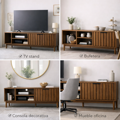 Mueble para TV Sala Minimalista Mesa para televisión (roble café)