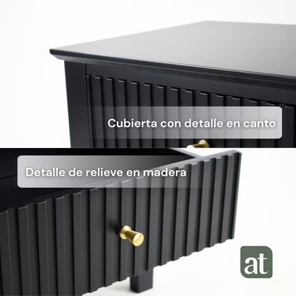Buró Odette negro 3 cajones