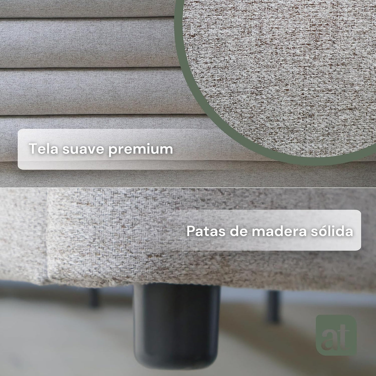 Base Cama con Cabecera Recamara Fácil Armado QUEEN SIZE