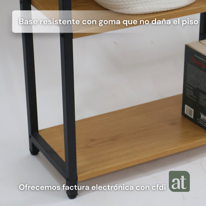 Librero grande con 3 secciones y 14 nichos de madera madera haya