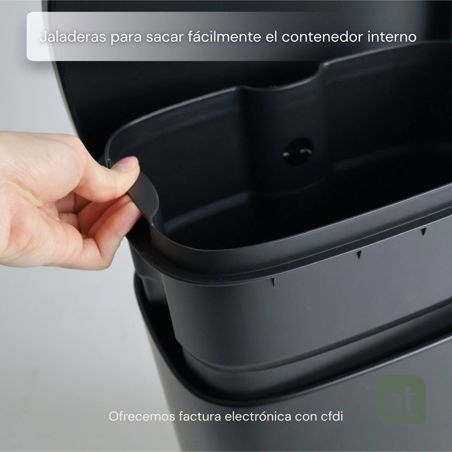 Bote de basura de acero inoxidable negro 5 y 12 Litros con pedal y tapa