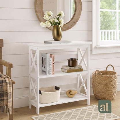 Credenza Recibidor Moderna - Mesa para Recibidor Entrada con 3 Repisas de Madera