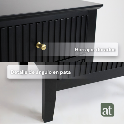 Buró Odette negro 3 cajones