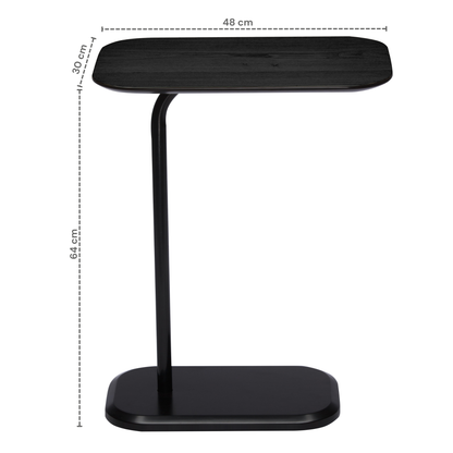 Mesa Auxiliar Minimalista para Sala  Cama sofá - Mesa Lateral  negro-negro