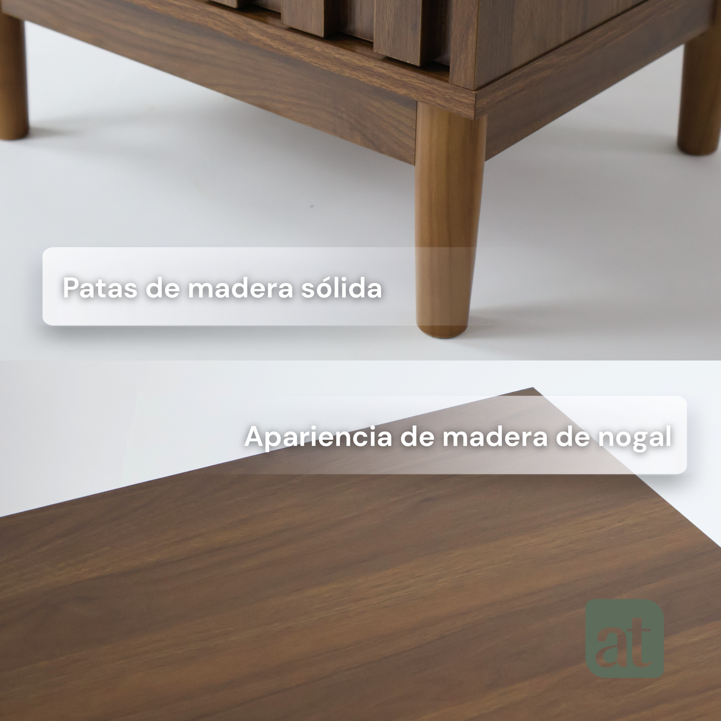 Buró de madera 2 cajones y 1 repisa - Mesa auxiliar