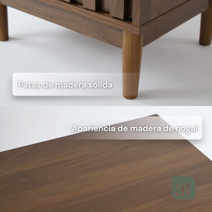 Buró de madera 2 cajones y 1 repisa - Mesa auxiliar