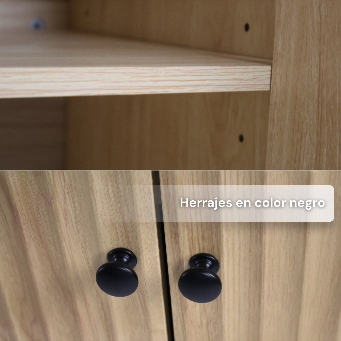 ALTALIA DECO HOME Credenza Bufetera de Madera MDF - Mueble Bufetero Moderno para Comedor/Sala TV - 2 Puertas, Repisa Interior - Credenza Muebles para Recámara - 80x40x80 cm