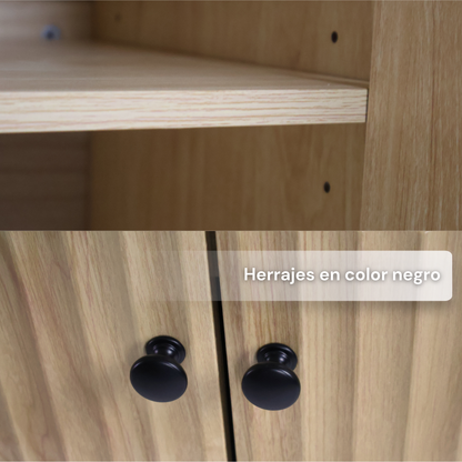 ALTALIA DECO HOME Credenza Bufetera de Madera MDF - Mueble Bufetero Moderno para Comedor/Sala TV - 2 Puertas, Repisa Interior - Credenza Muebles para Recámara - 80x40x80 cm