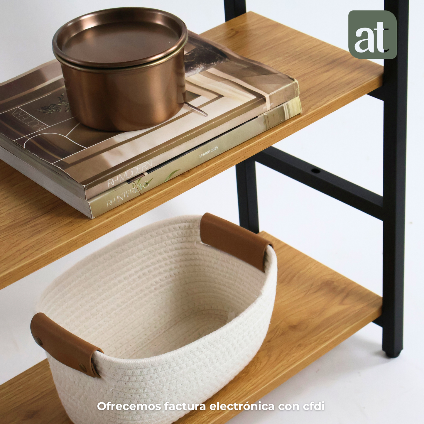 Librero organizador con 6 estantes de madera alto color haya