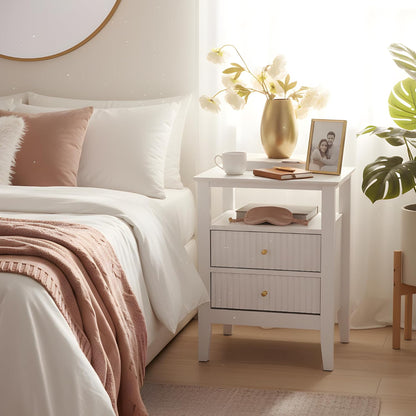 Buró Odette blanco 2 cajones y 1 repisa