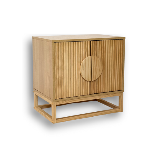Buró para Recámara de Madera Minimalista Moderno (Natural) con 2 puertas