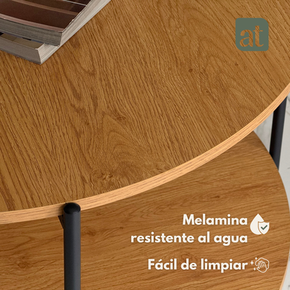 Set de 2 mesas de centro de madera color haya