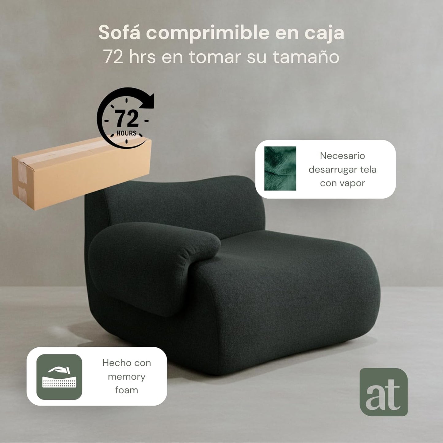 Sofa para Sala Modular - Sofá En Caja Comprimido, Asiento Izquierdo