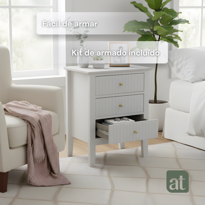 Buró Odette blanco 3 cajones