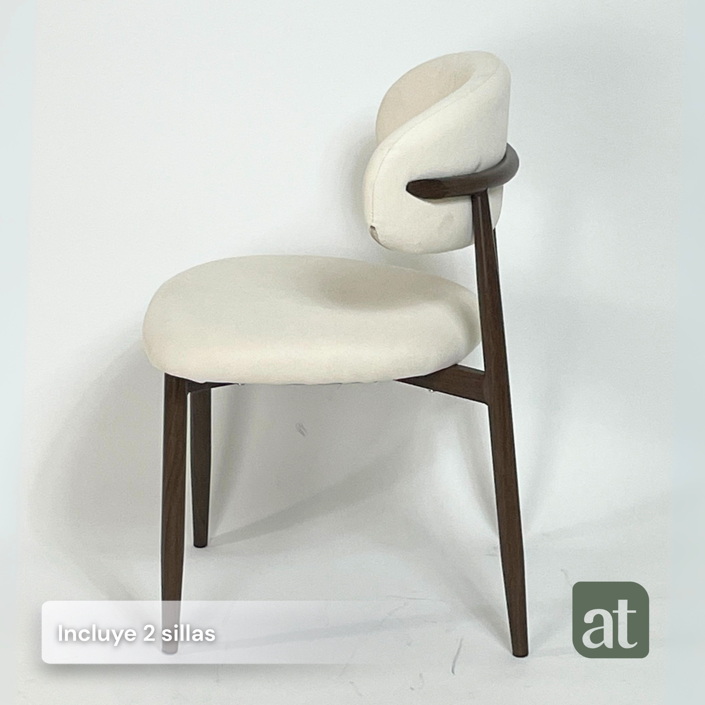 Set de 2 sillas con color crema