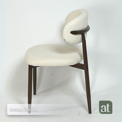 Set de 2 sillas con color crema