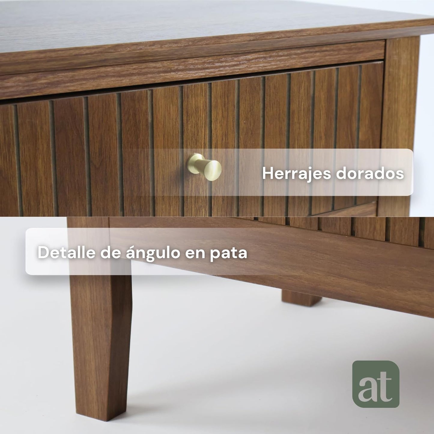 Buró Odette café nogal 3 cajones