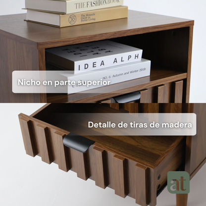 Buró de madera 2 cajones y 1 repisa - Mesa auxiliar