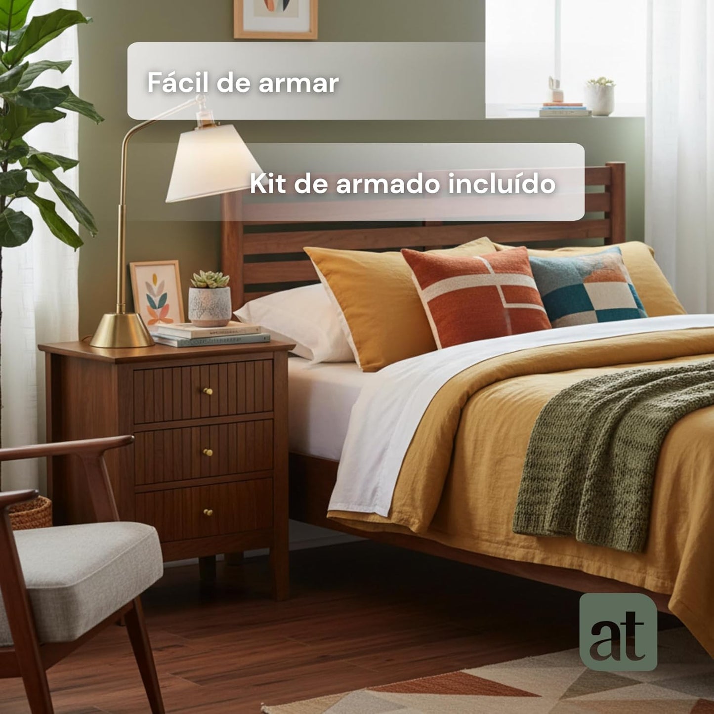 Buró Odette café nogal 3 cajones