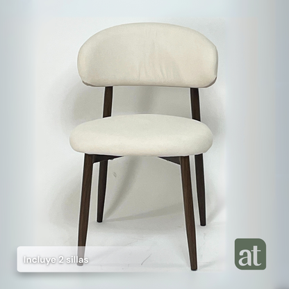 Set de 2 sillas con color crema