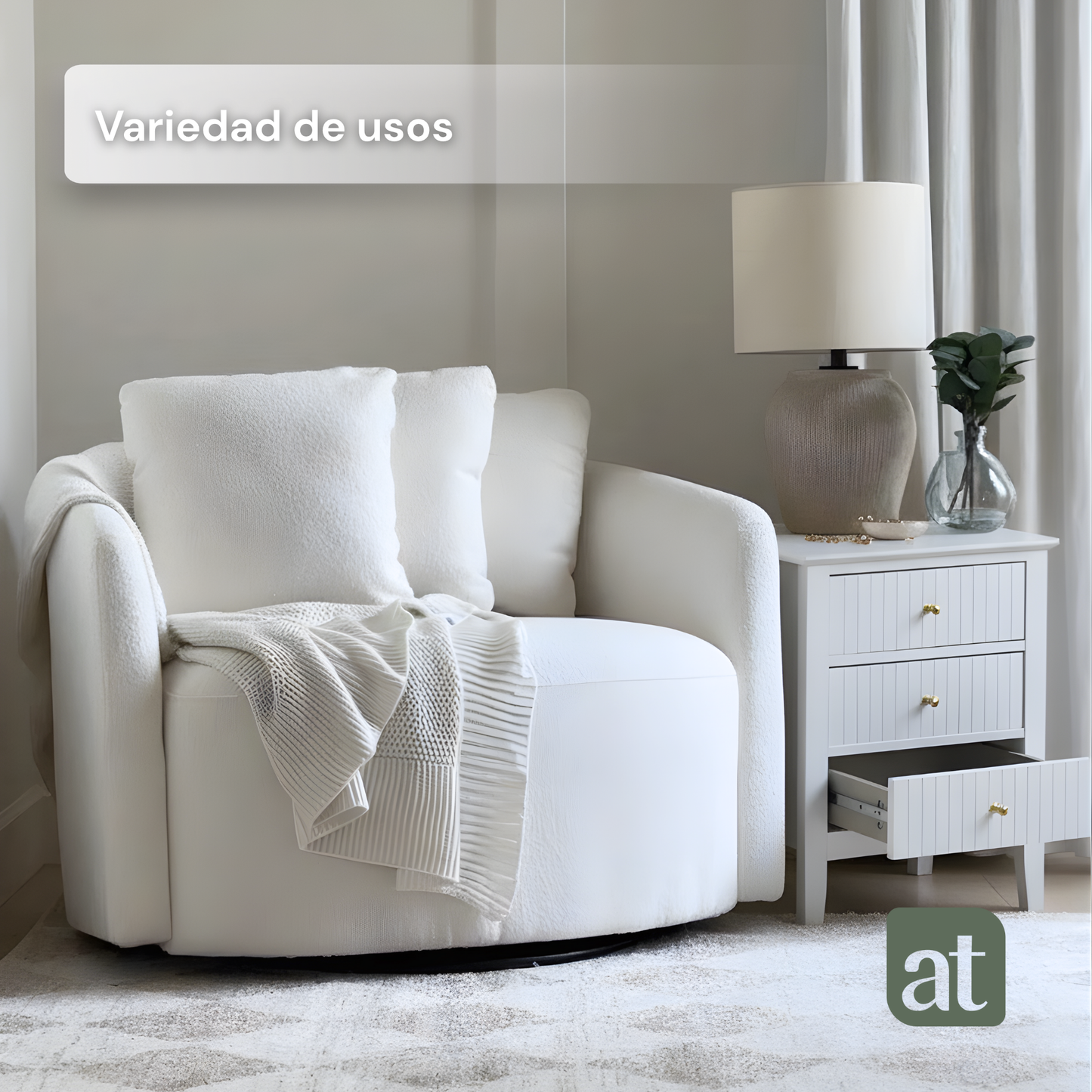 Buró Odette blanco 3 cajones