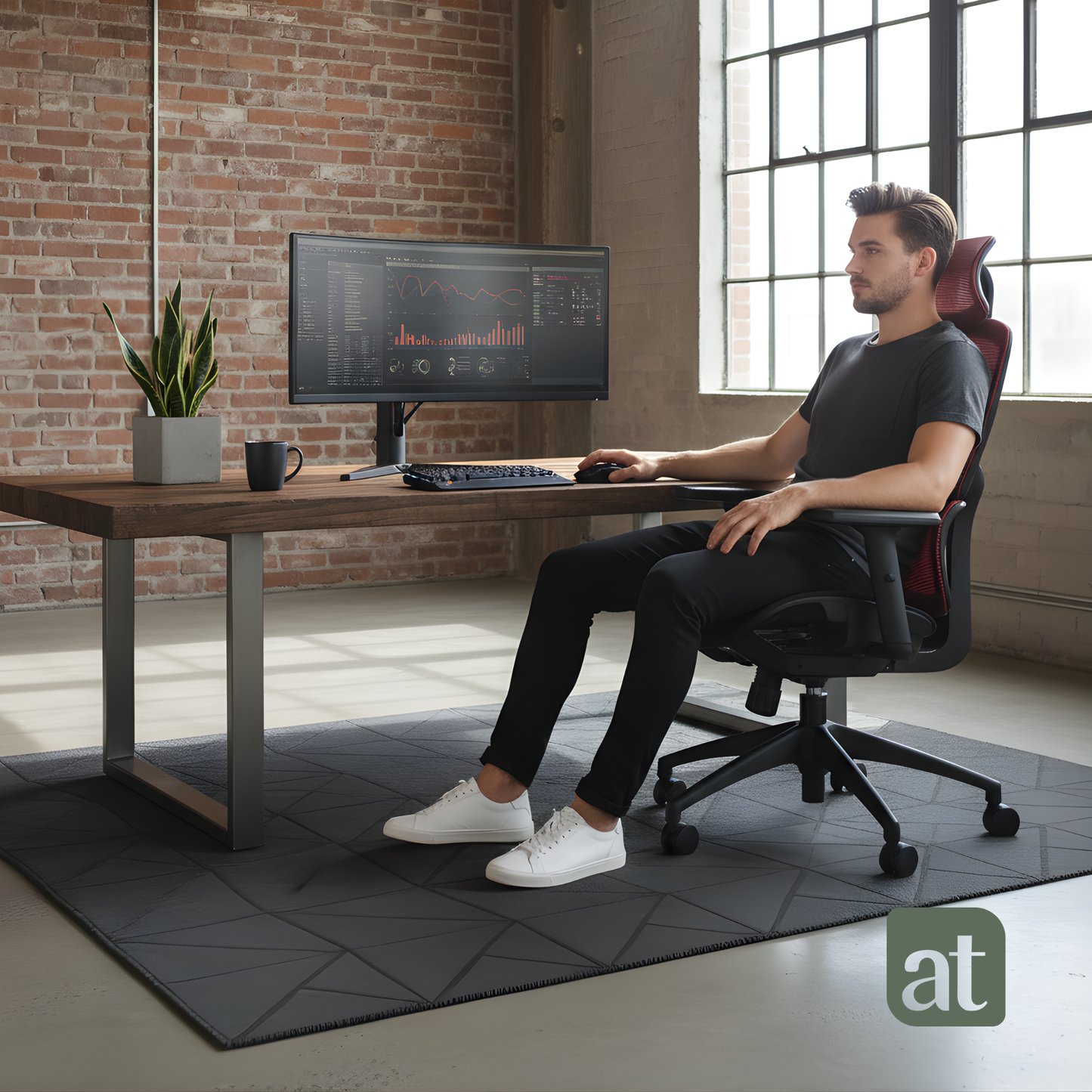 Silla Oficina Ergonómica Soporte Lumbar Silla de Malla para Oficina Asiento Ajustable