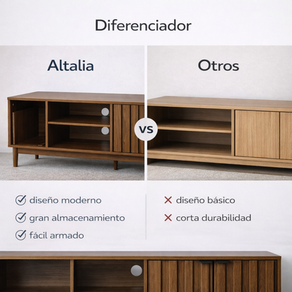 Mueble para TV Sala Minimalista Mesa para televisión (roble café)