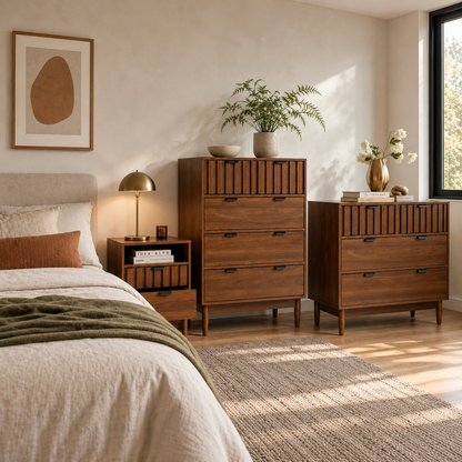 Cajonera Alta Modelo Arno - 80x40x101 cm - Cómoda 5 cajones