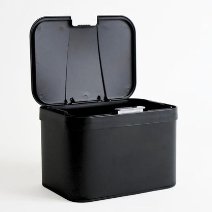 Bote de basura Negro pequeño de repisa para cocina 5 Litros con tapa