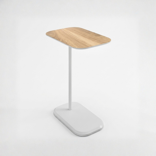 Mesa Auxiliar Minimalista para Sala  Cama sofá - Mesa Lateral blanco-café