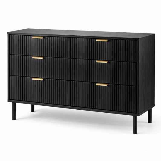 Cajonera para recámara - Cómoda con 6 Cajones - 120x40x78cm -  MDF