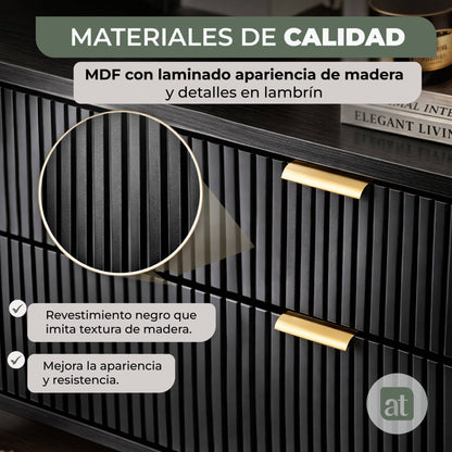 Cajonera para recámara - Cómoda con 6 Cajones - 120x40x78cm -  MDF