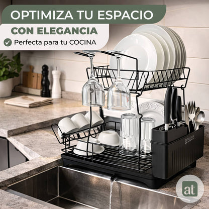 Escurridor de trastes Escurridor de Platos Dish Rack 2 Niveles