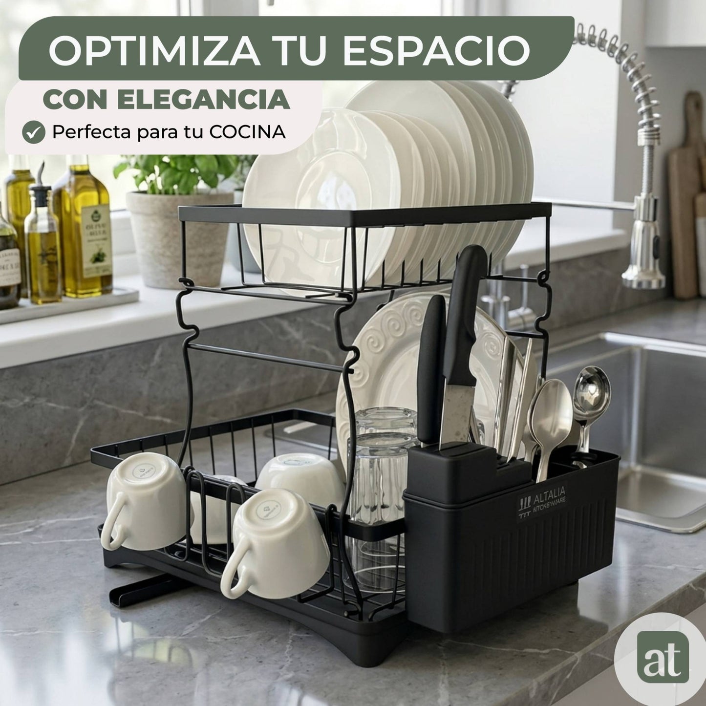Escurridor de trastes Escurridor de Platos Dish Rack 2 Niveles