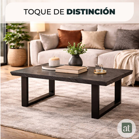 Mesa de Centro Rectangular de Sala 110x60x43cm  Madera de MDF con melamina diseño en Espiga