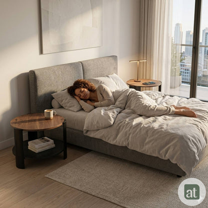 Mesa De Centro Redonda para Sala con 2 Repisas Madera de MDF 83 diamX43cm Alto