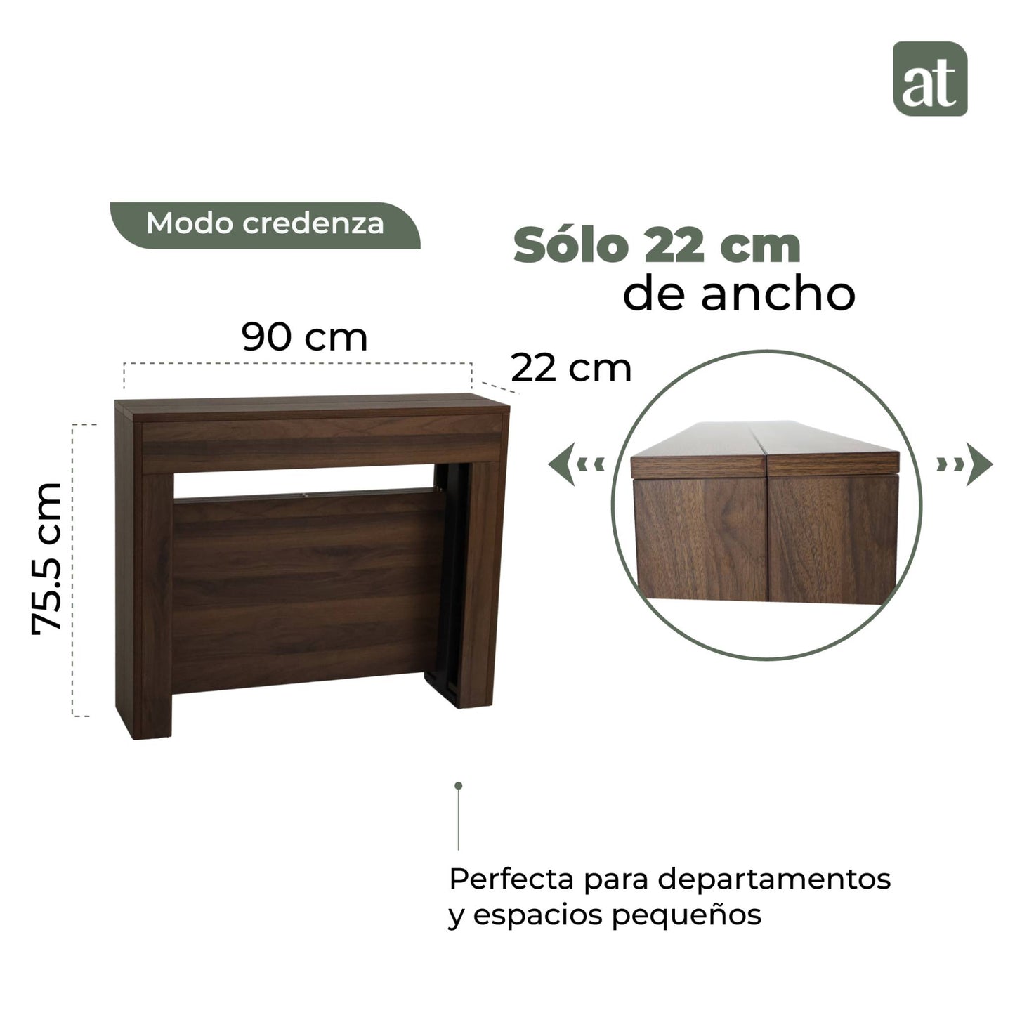 Mesa Transformable De Credenza A Mesa Comedor 4/6/8 Personas