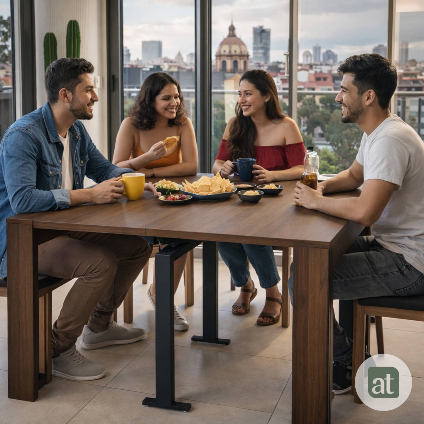 Mesa Transformable De Credenza A Mesa Comedor 4/6/8 Personas