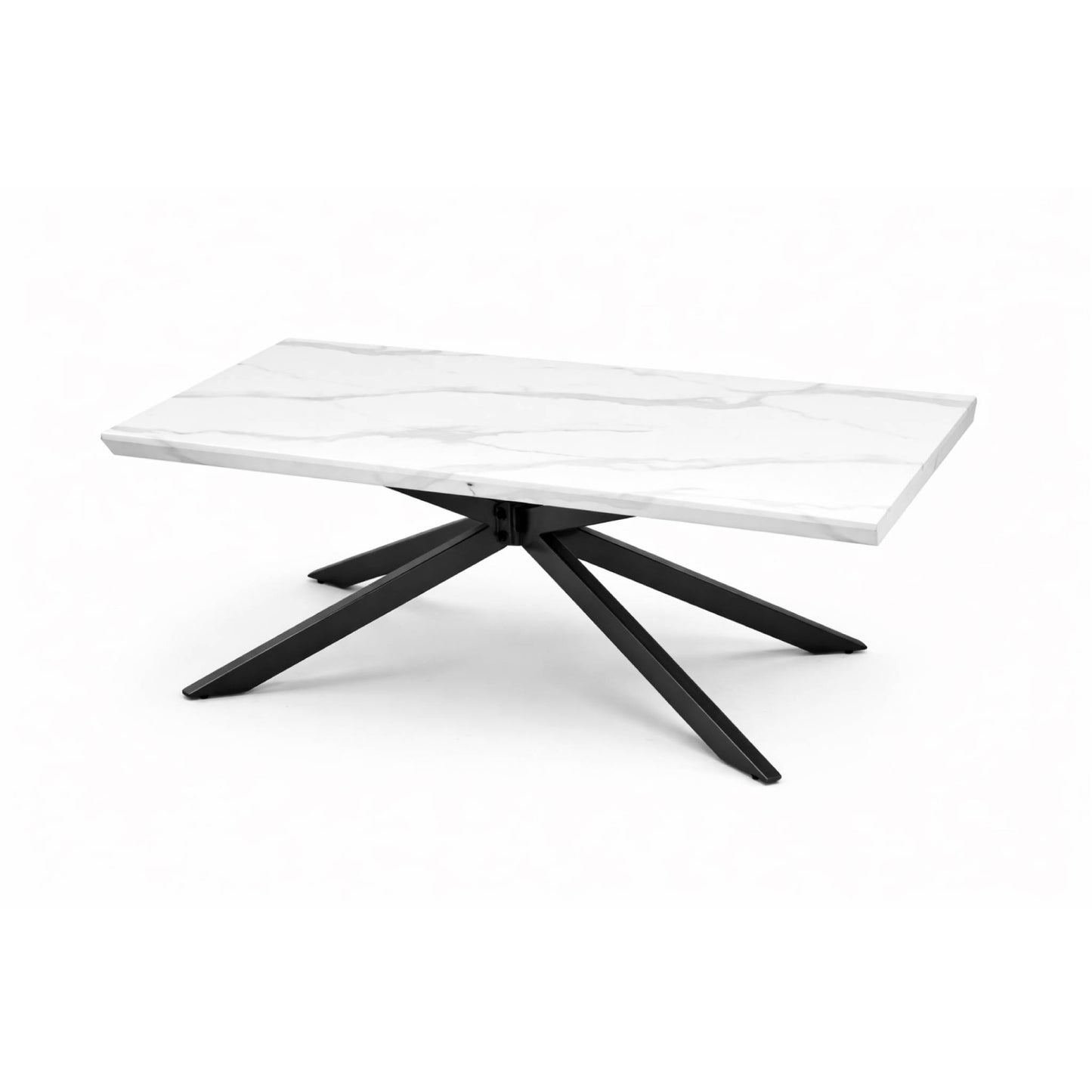 Mesa De Centro Rectangular para Sala Cubierta Madera de MDF y melamina Apariencia de mármol Cuarzo - 110x60x42cm