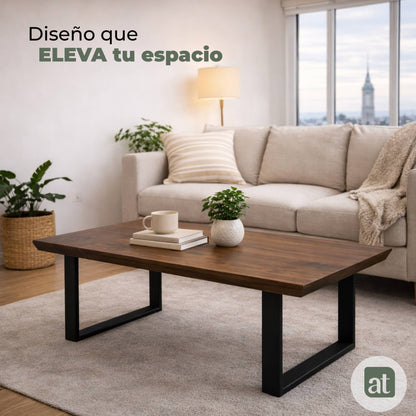 Mesa de Centro Rectangular de Sala 110x60x43cm Moderno Minimalista Madera de MDF melamina