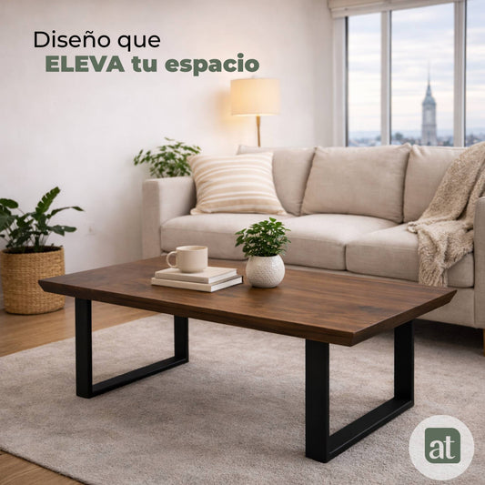 Mesa de Centro Rectangular de Sala 110x60x43cm Moderno Minimalista Madera de MDF melamina