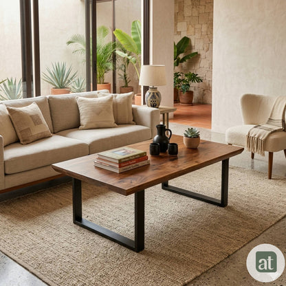 Mesa de Centro Rectangular de Sala 110x60x43cm Moderno Minimalista Madera de MDF melamina