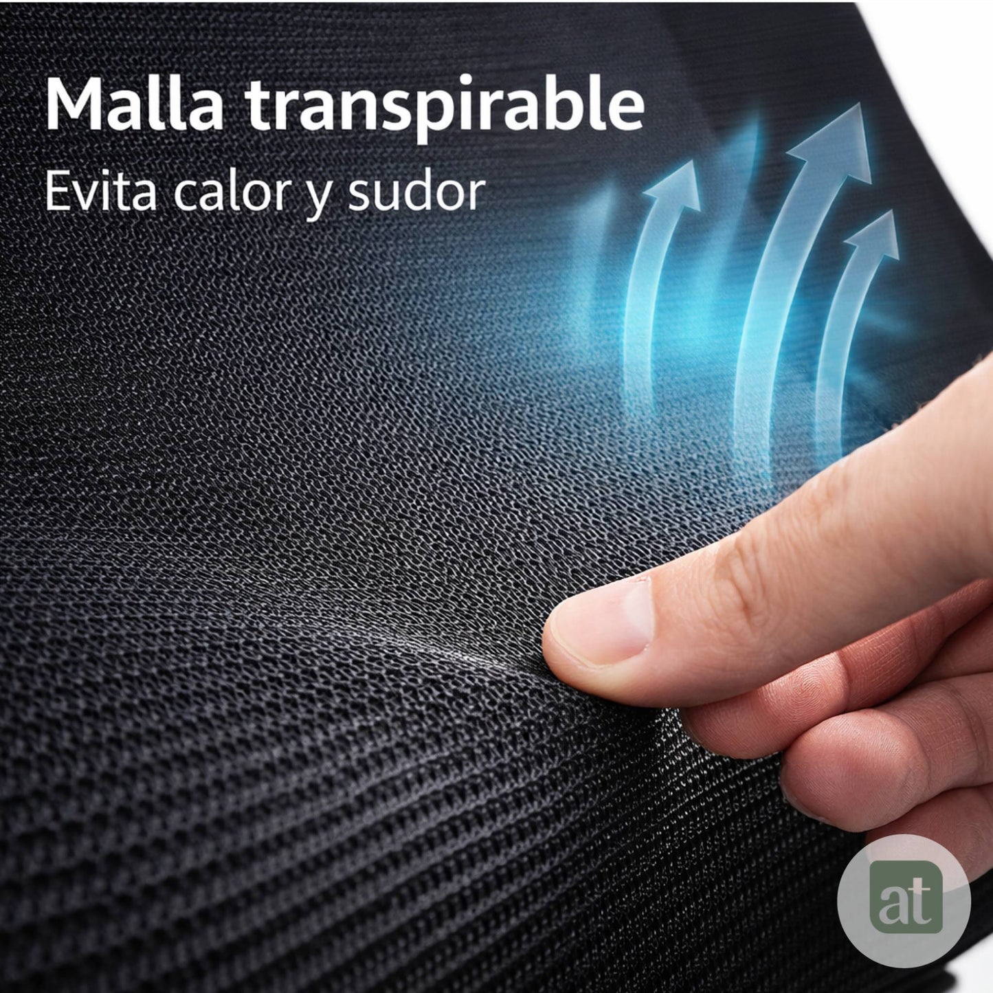 Silla Escritorio ergonomica con cabecera Soporte Lumbar Malla Negro (AHOM18)