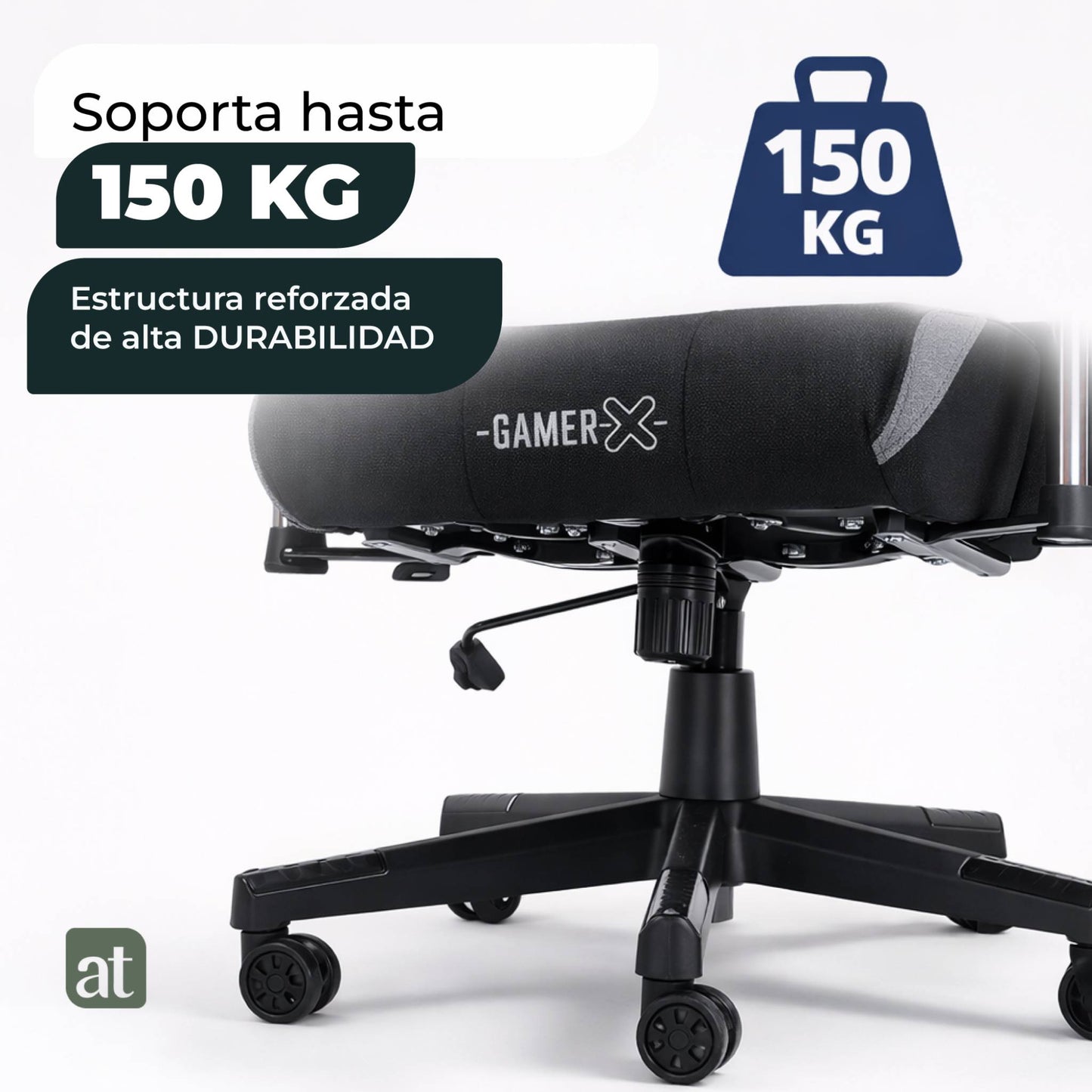 Silla Gamer de Tela Transpirable con Reposapiés y Soporte Lumbar Color Negro