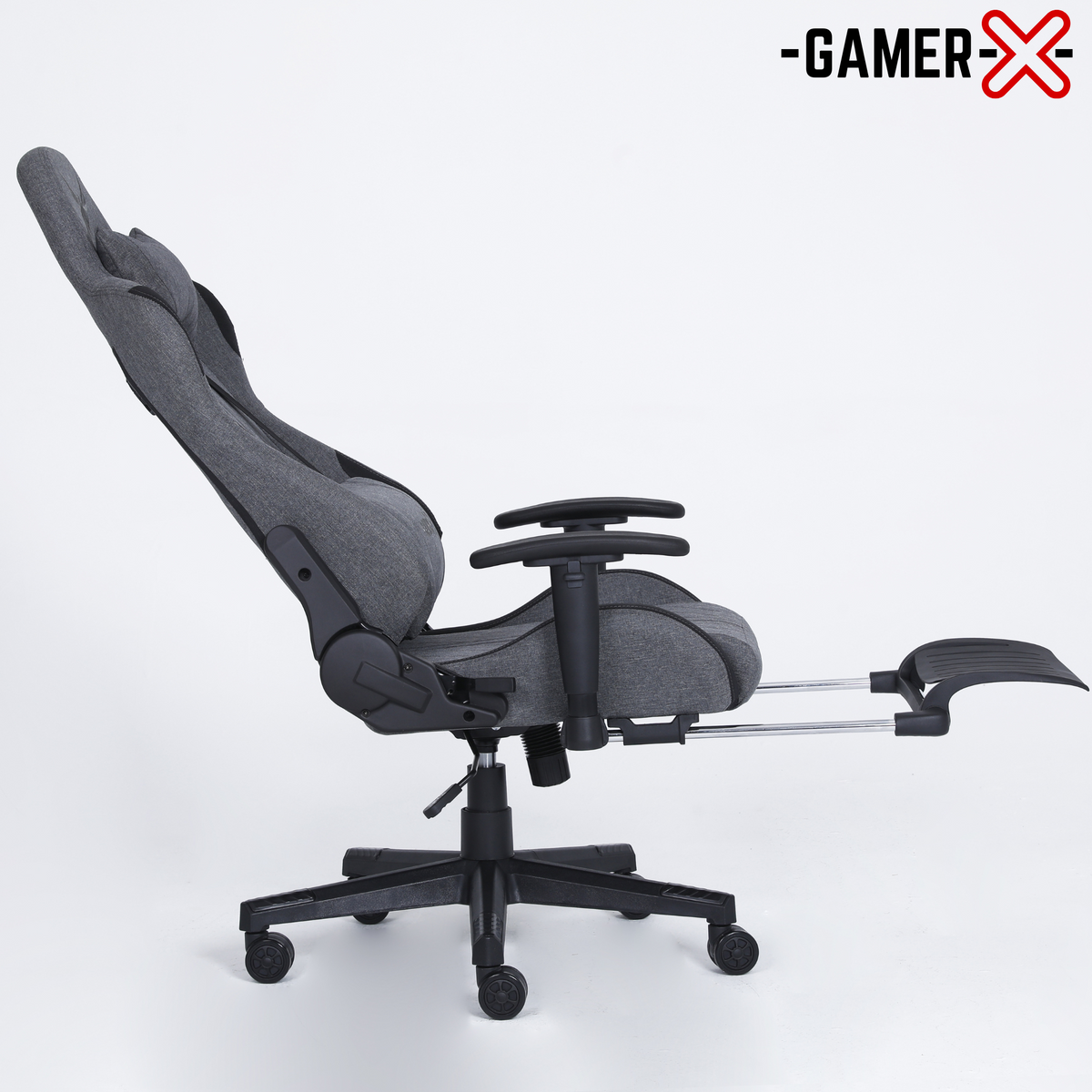 GAMER X Silla Gamer Ergonómica de Tela con Reposapiés (Marino ...