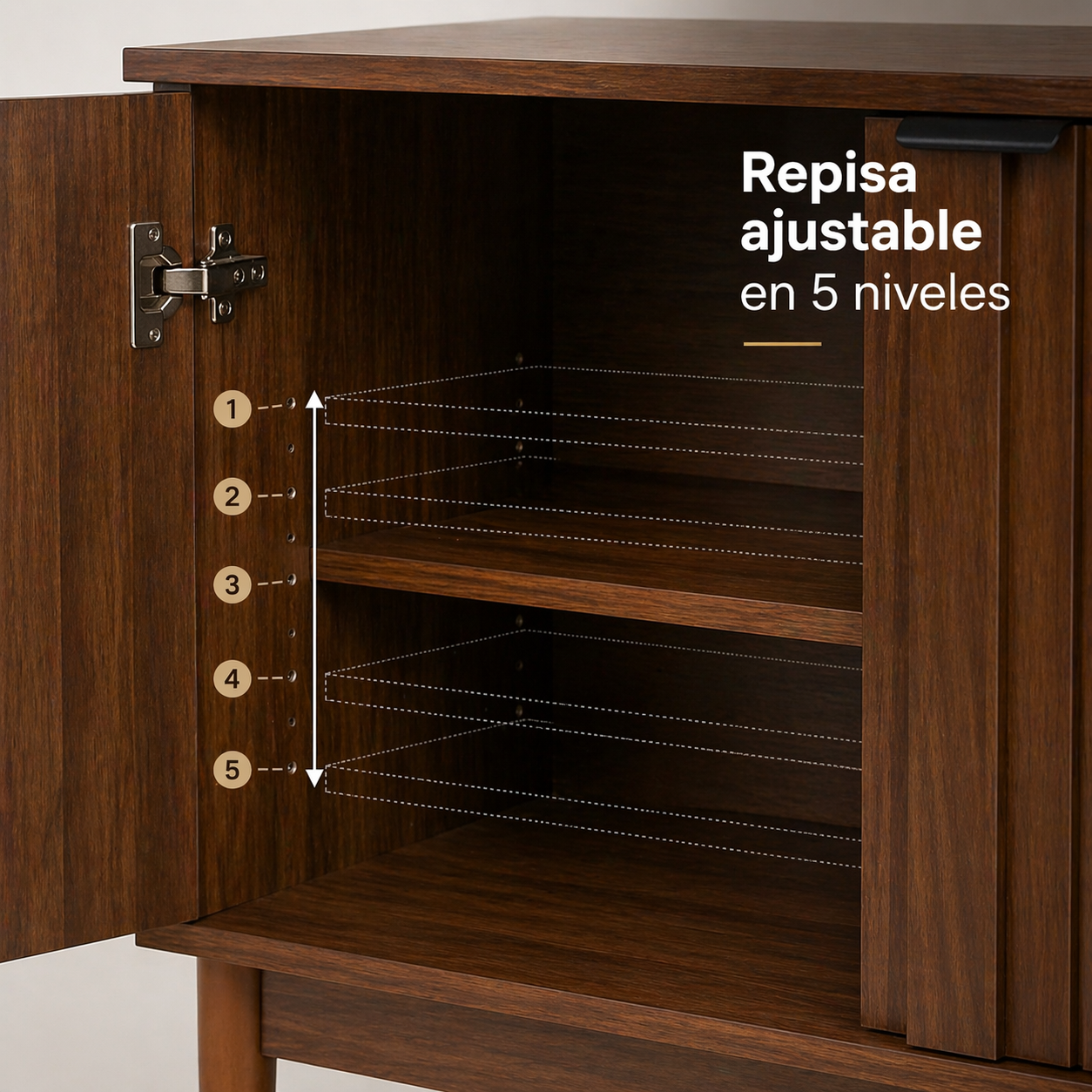 Credenza Bufetera Mueble 2 Puertas para Sala Comedor Alacena pequeña Coffee Bar Station Recibidor (Nogal)