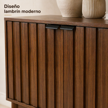 Credenza Bufetera Mueble 2 Puertas para Sala Comedor Alacena pequeña Coffee Bar Station Recibidor (Nogal)